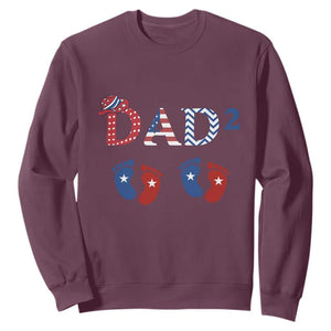 Patriotic Twin Dad American Flag Sweatshirt Father Of Twins USA Gift TS12 Maroon Print Your Wear