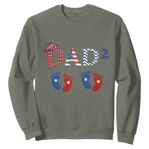 Patriotic Twin Dad American Flag Sweatshirt Father Of Twins USA Gift TS12 Military Green Print Your Wear
