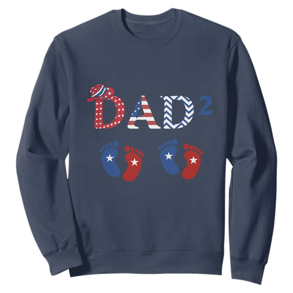 Patriotic Twin Dad American Flag Sweatshirt Father Of Twins USA Gift TS12 Navy Print Your Wear