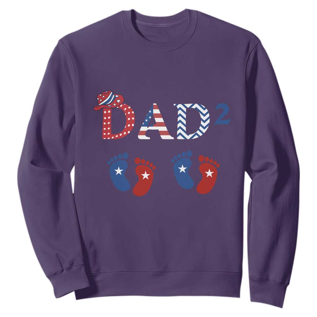 Patriotic Twin Dad American Flag Sweatshirt Father Of Twins USA Gift TS12 Purple Print Your Wear