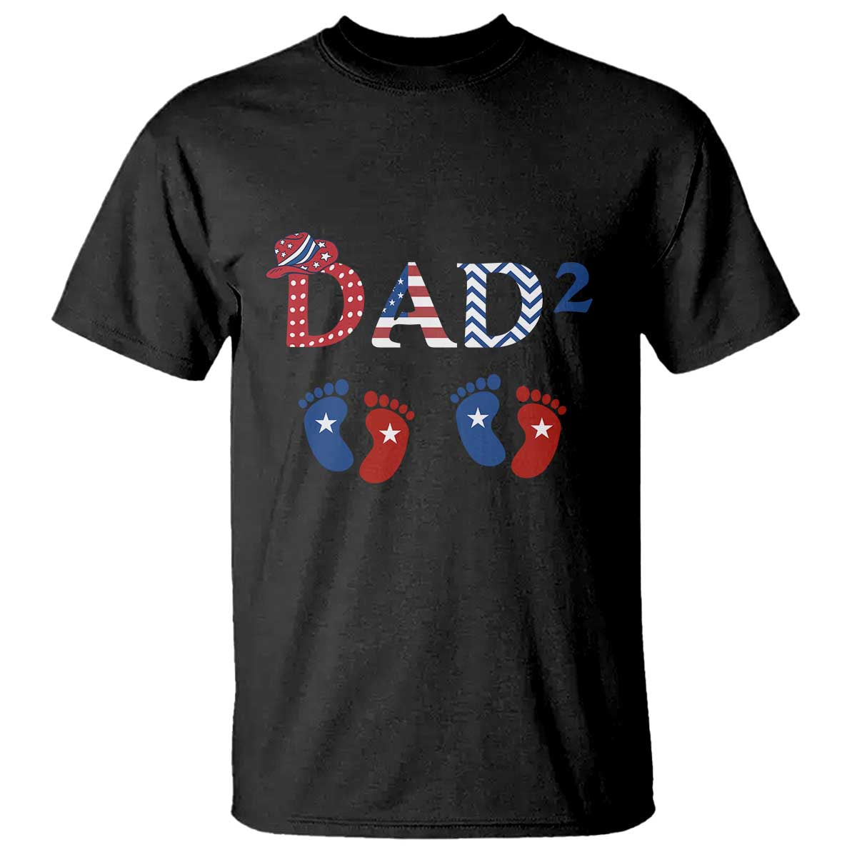 Patriotic Twin Dad American Flag T Shirt Father Of Twins USA Gift TS12 Black Print Your Wear