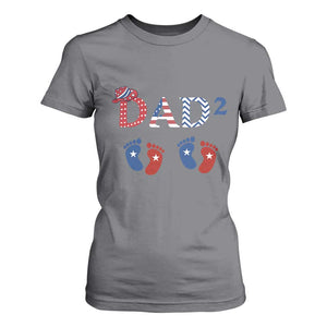 Patriotic Twin Dad American Flag T Shirt For Women Father Of Twins USA Gift TS12 Charcoal Print Your Wear