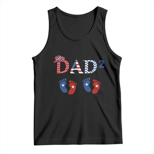 Patriotic Twin Dad American Flag Tank Top Father Of Twins USA Gift TS12 Black Print Your Wear