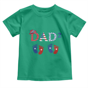 Patriotic Twin Dad American Flag Toddler T Shirt Father Of Twins USA Gift TS12 Irish Green Print Your Wear