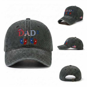 Patriotic Twin Dad American Flag Washed Cotton Baseball Cap Father Of Twins USA Gift TS12 Washed Cap Universal Fit Dark Green Print Your Wear