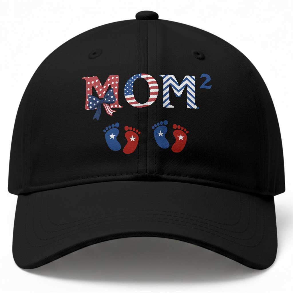 Patriotic Twin Mom Announcement American Flag Gift Baseball Cap TS12 Print Your Wear