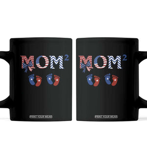 Patriotic Twin Mom Announcement American Flag Gift Coffee Mug TS12 Black Print Your Wear