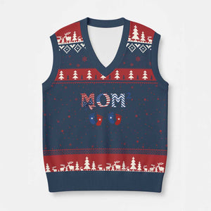 Patriotic Twin Mom Announcement American Flag Gift V-Neck Knit Sweater Vest TS12 Navy Red Print Your Wear