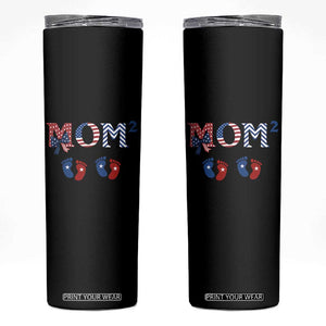 Patriotic Twin Mom Announcement American Flag Gift Skinny Tumbler TS12 Black Print Your Wear