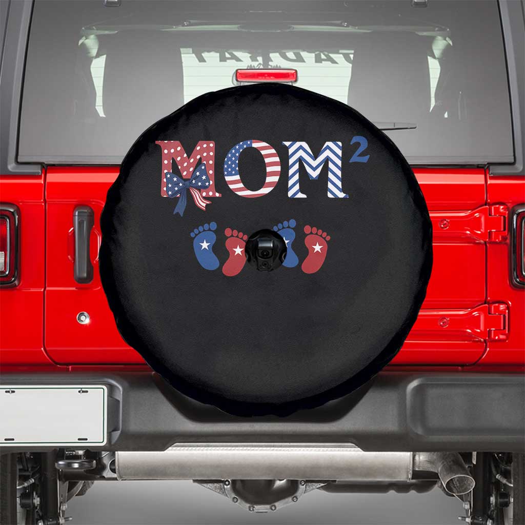 Patriotic Twin Mom Announcement American Flag Gift Spare Tire Cover TS12 Black Print Your Wear