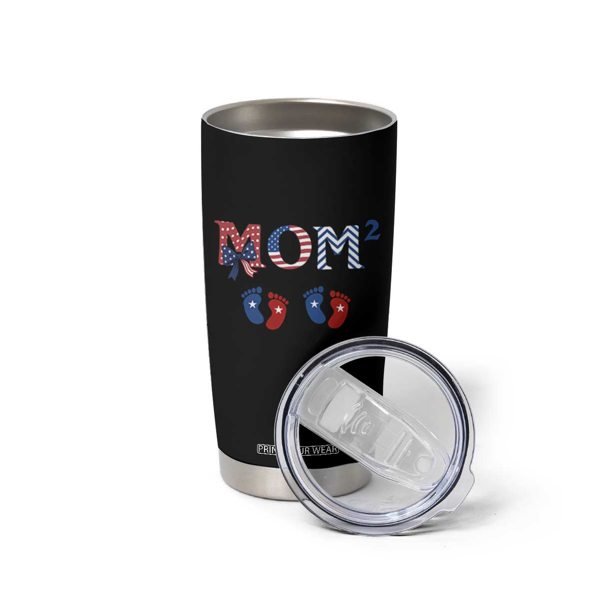 Patriotic Twin Mom Announcement American Flag Gift Tumbler Cup TS12 Print Your Wear