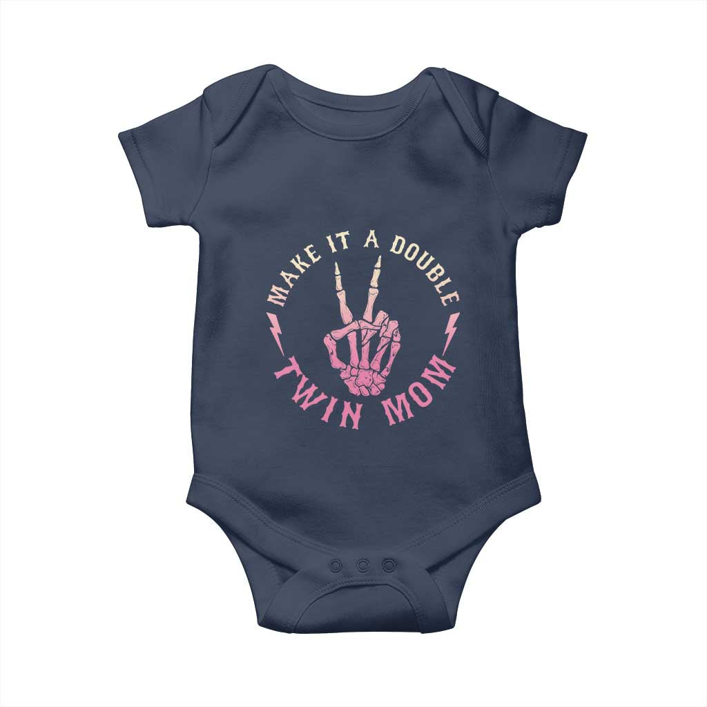 Twin Mom Baby Onesie Make It A Double Expecting Twins Mothers Day TS12 Navy Print Your Wear