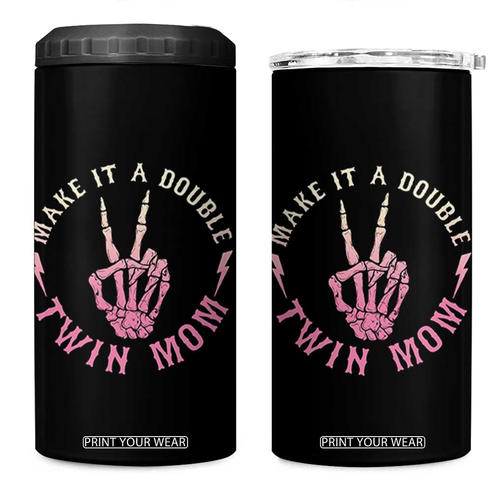 Twin Mom 4 in 1 Can Cooler Tumbler Make It A Double Expecting Twins Mothers Day TS12 One Size: 16 oz Black Print Your Wear