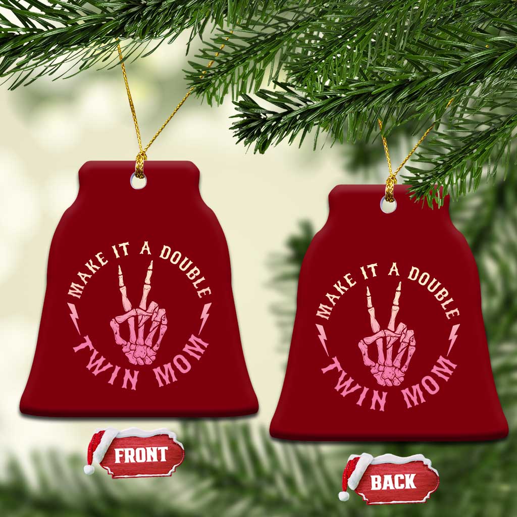 Twin Mom Ceramic Ornament Make It A Double Expecting Twins Mothers Day TS12 Print Your Wear