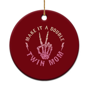 Twin Mom Ceramic Ornament Make It A Double Expecting Twins Mothers Day TS12 1pc Red Print Your Wear