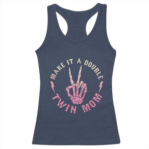 Twin Mom Racerback Tank Top Make It A Double Expecting Twins Mothers Day TS12 Navy Print Your Wear