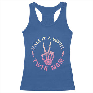 Twin Mom Racerback Tank Top Make It A Double Expecting Twins Mothers Day TS12 Royal Blue Print Your Wear