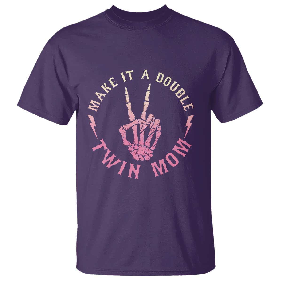 Twin Mom T Shirt Make It A Double Expecting Twins Mothers Day TS12 Purple Print Your Wear