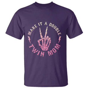 Twin Mom T Shirt Make It A Double Expecting Twins Mothers Day TS12 Purple Print Your Wear