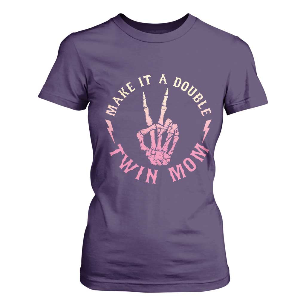 Twin Mom T Shirt For Women Make It A Double Expecting Twins Mothers Day TS12 Purple Print Your Wear