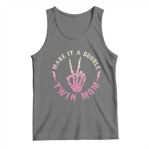 Twin Mom Tank Top Make It A Double Expecting Twins Mothers Day TS12 Black Heather Print Your Wear