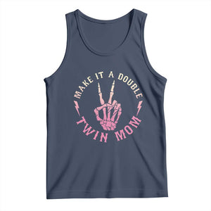 Twin Mom Tank Top Make It A Double Expecting Twins Mothers Day TS12 Navy Print Your Wear