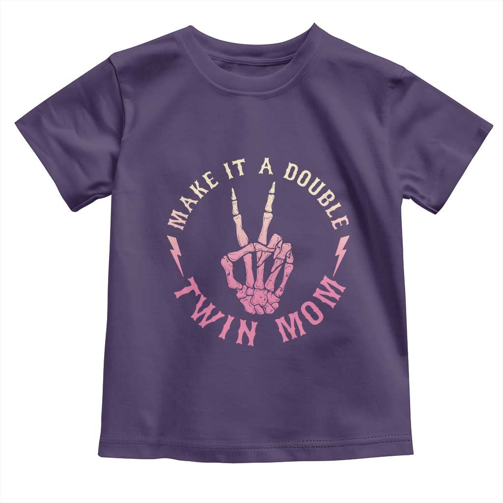 Twin Mom Toddler T Shirt Make It A Double Expecting Twins Mothers Day TS12 Purple Print Your Wear