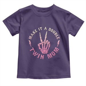 Twin Mom Toddler T Shirt Make It A Double Expecting Twins Mothers Day TS12 Purple Print Your Wear