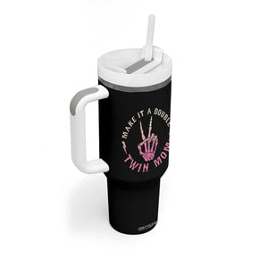 Twin Mom Tumbler With Handle Make It A Double Expecting Twins Mothers Day TS12 Print Your Wear