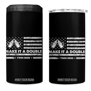 Twin Mom 4 in 1 Can Cooler Tumbler Make It A Double Patriotic USA Flag Gift TS12 One Size: 16 oz Black Print Your Wear