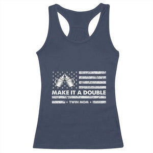 Twin Mom Racerback Tank Top Make It A Double Patriotic USA Flag Gift TS12 Navy Print Your Wear