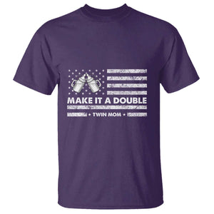 Twin Mom T Shirt Make It A Double Patriotic USA Flag Gift TS12 Purple Print Your Wear