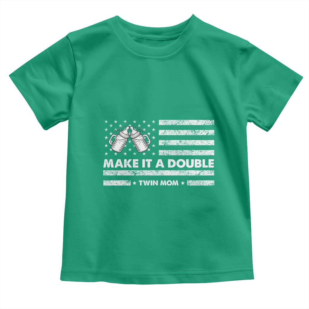 Twin Mom Toddler T Shirt Make It A Double Patriotic USA Flag Gift TS12 Irish Green Print Your Wear