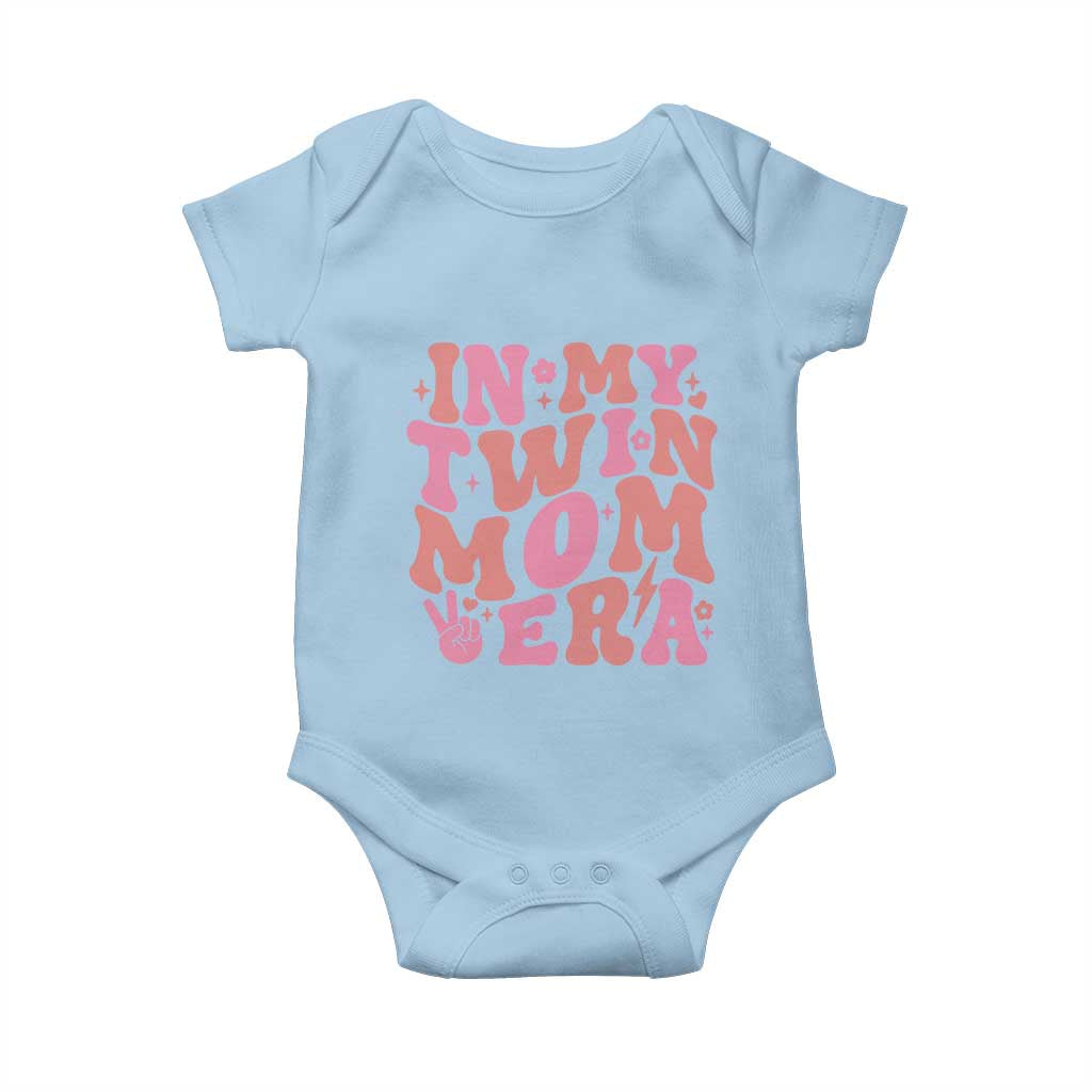 In My Twin Mom Era Baby Onesie Funny Mama Twin Pregnancy Announcement TS12 Light Blue Print Your Wear