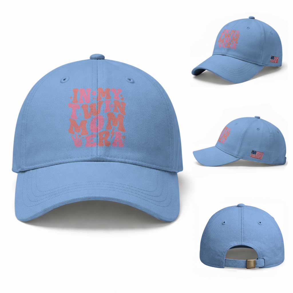 In My Twin Mom Era Baseball Cap Funny Mama Twin Pregnancy Announcement TS12 Baseball Cap Universal Fit Light Blue Print Your Wear