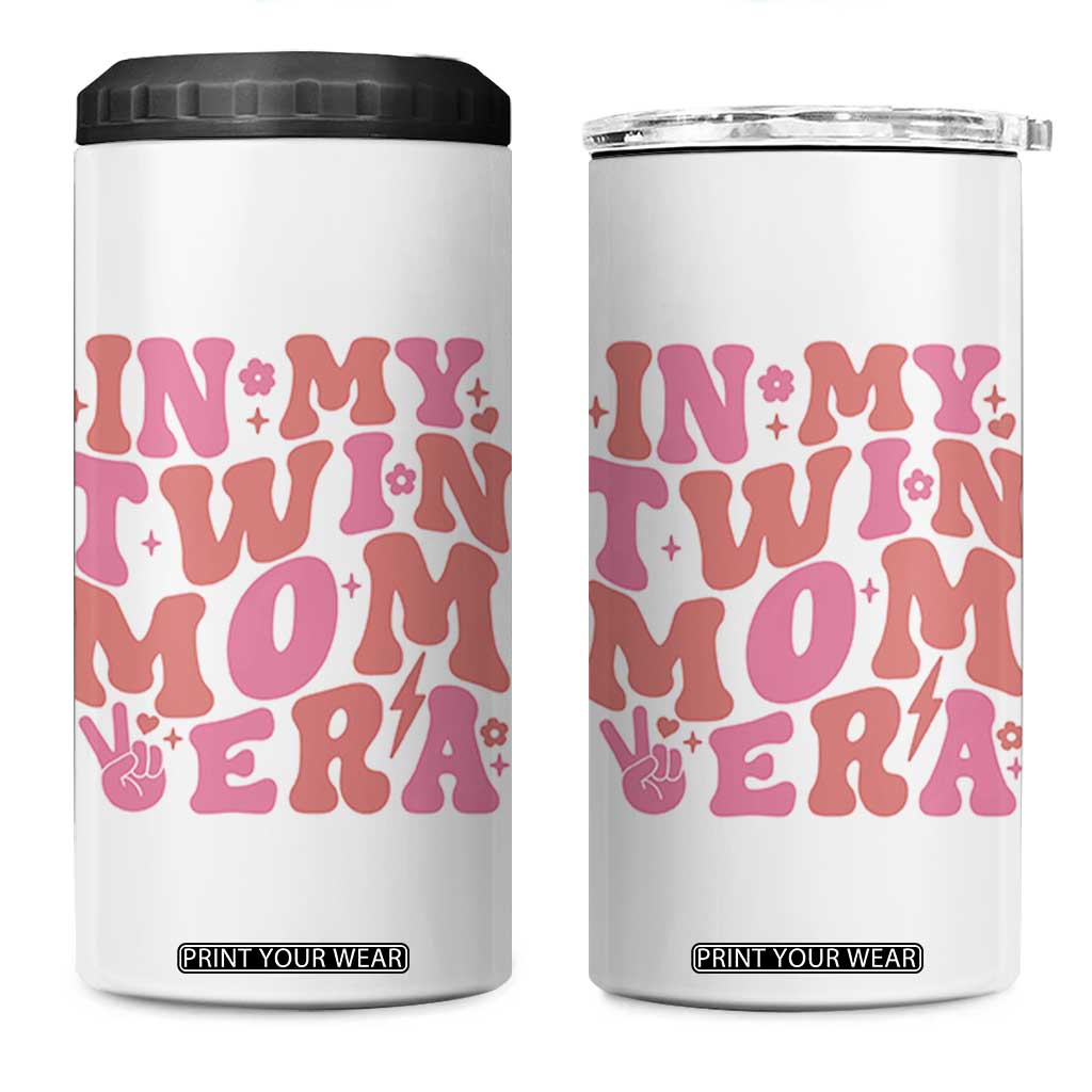 In My Twin Mom Era 4 in 1 Can Cooler Tumbler Funny Mama Twin Pregnancy Announcement TS12 One Size: 16 oz White Print Your Wear