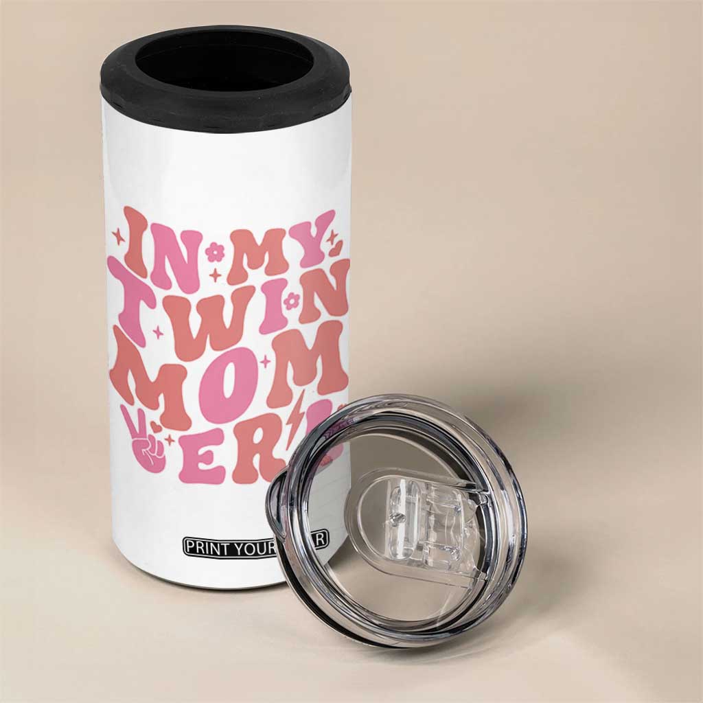 In My Twin Mom Era 4 in 1 Can Cooler Tumbler Funny Mama Twin Pregnancy Announcement TS12 Print Your Wear