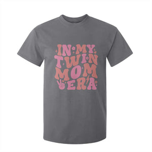 In My Twin Mom Era T Shirt For Kid Funny Mama Twin Pregnancy Announcement TS12 Charcoal Print Your Wear
