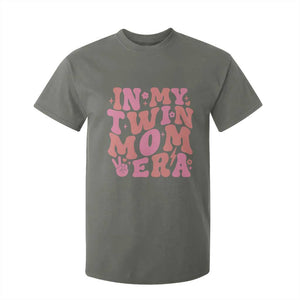In My Twin Mom Era T Shirt For Kid Funny Mama Twin Pregnancy Announcement TS12 Military Green Print Your Wear