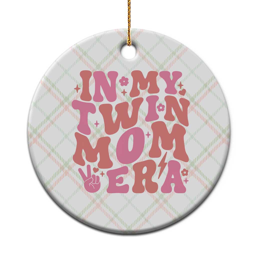 In My Twin Mom Era Ceramic Ornament Funny Mama Twin Pregnancy Announcement TS12 1pc Christmas Plaid Print Your Wear