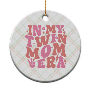 In My Twin Mom Era Ceramic Ornament Funny Mama Twin Pregnancy Announcement TS12 1pc Christmas Plaid Print Your Wear