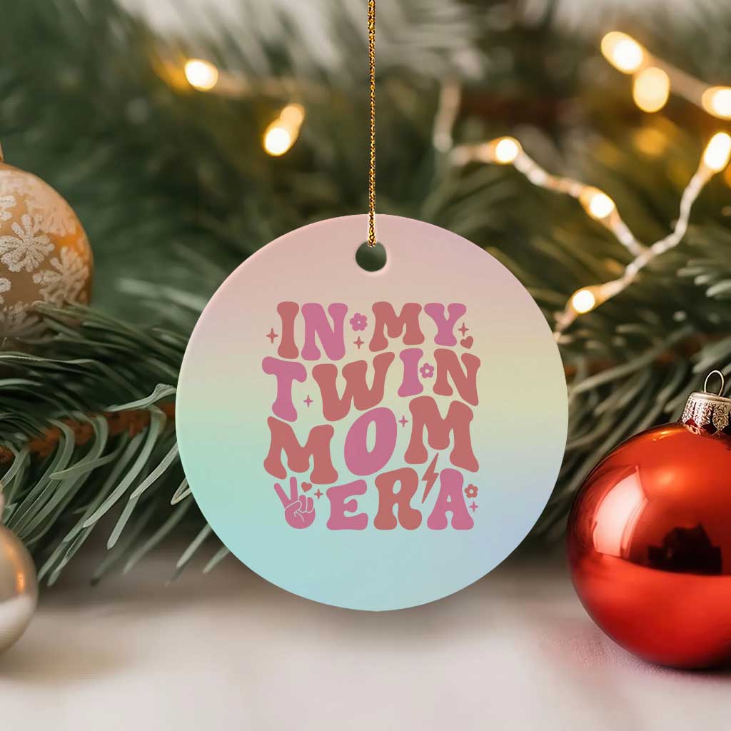 In My Twin Mom Era Ceramic Ornament Funny Mama Twin Pregnancy Announcement TS12 1pc Pastel Print Your Wear