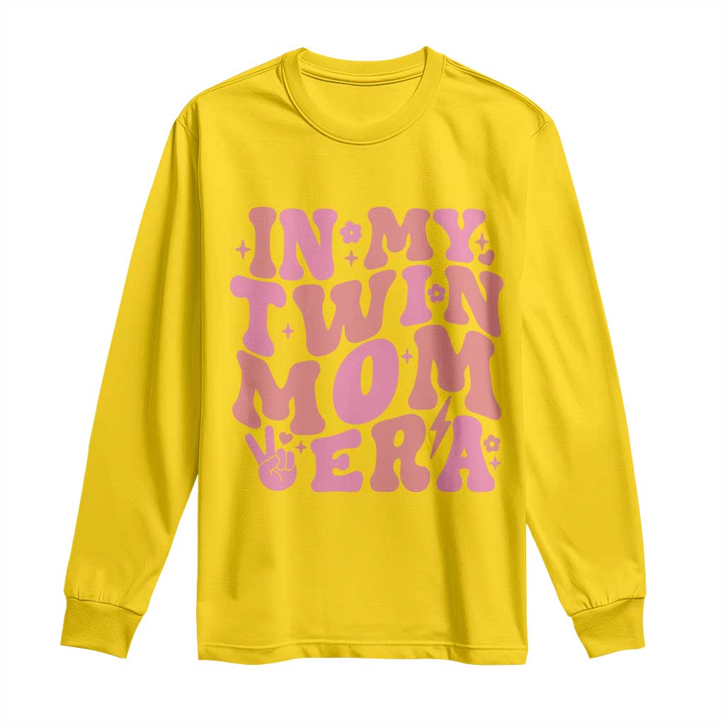 In My Twin Mom Era Long Sleeve Shirt Funny Mama Twin Pregnancy Announcement TS12 Daisy Print Your Wear