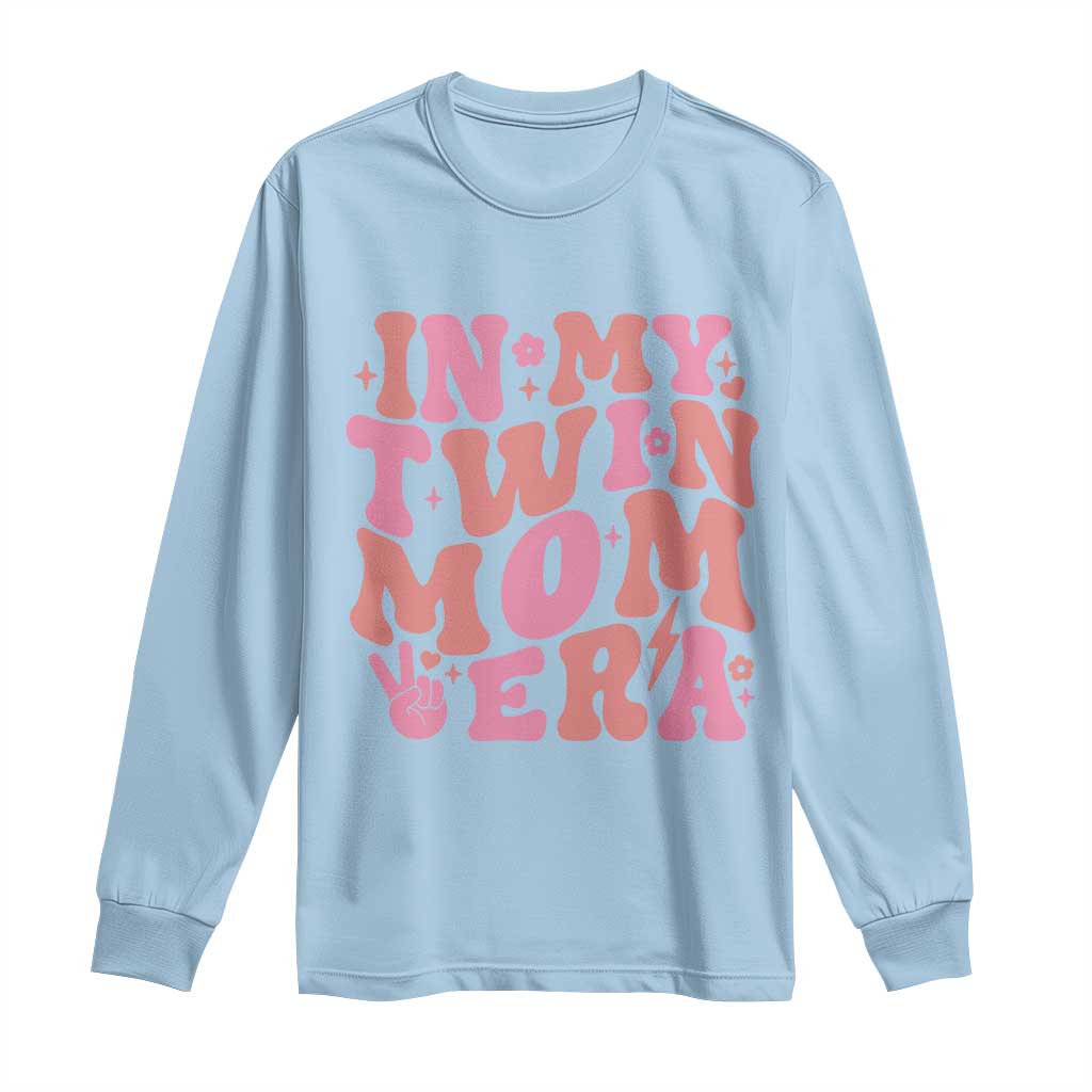 In My Twin Mom Era Long Sleeve Shirt Funny Mama Twin Pregnancy Announcement TS12 Light Blue Print Your Wear