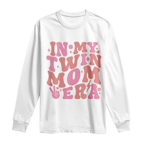 In My Twin Mom Era Long Sleeve Shirt Funny Mama Twin Pregnancy Announcement TS12 White Print Your Wear