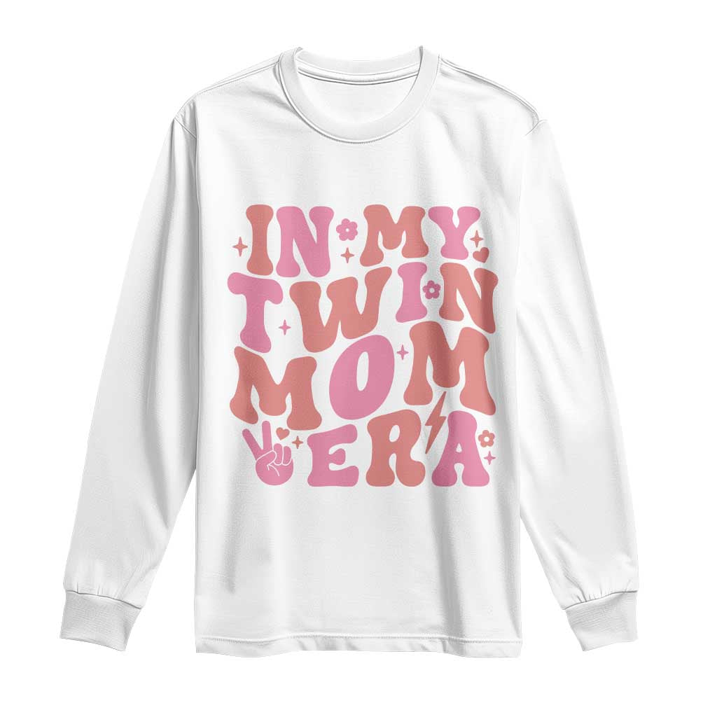 In My Twin Mom Era Long Sleeve Shirt Funny Mama Twin Pregnancy Announcement TS12 White Print Your Wear