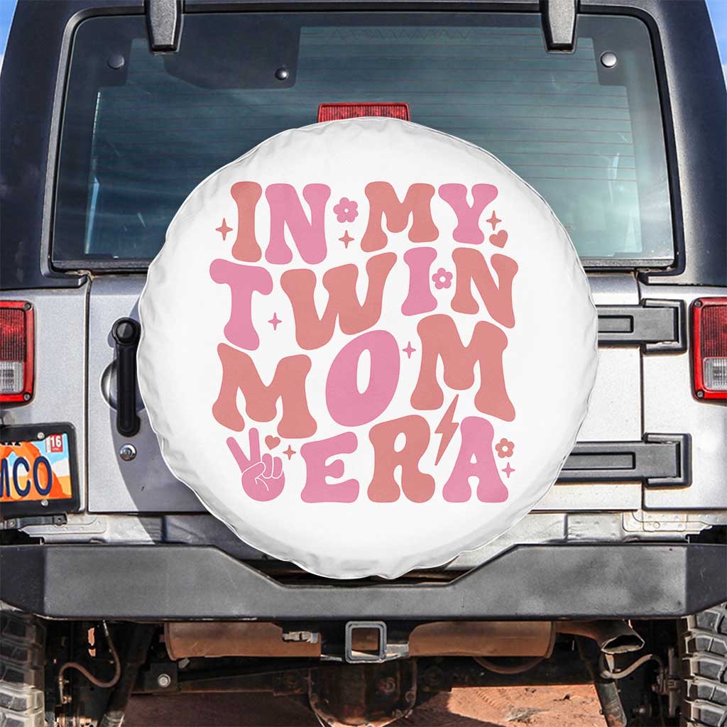 In My Twin Mom Era Spare Tire Cover Funny Mama Twin Pregnancy Announcement TS12 No hole White Print Your Wear