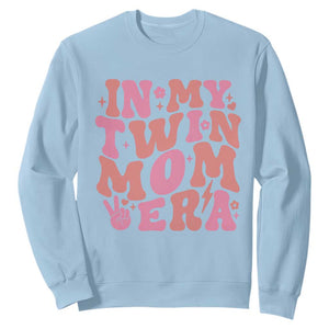 In My Twin Mom Era Sweatshirt Funny Mama Twin Pregnancy Announcement TS12 Light Blue Print Your Wear