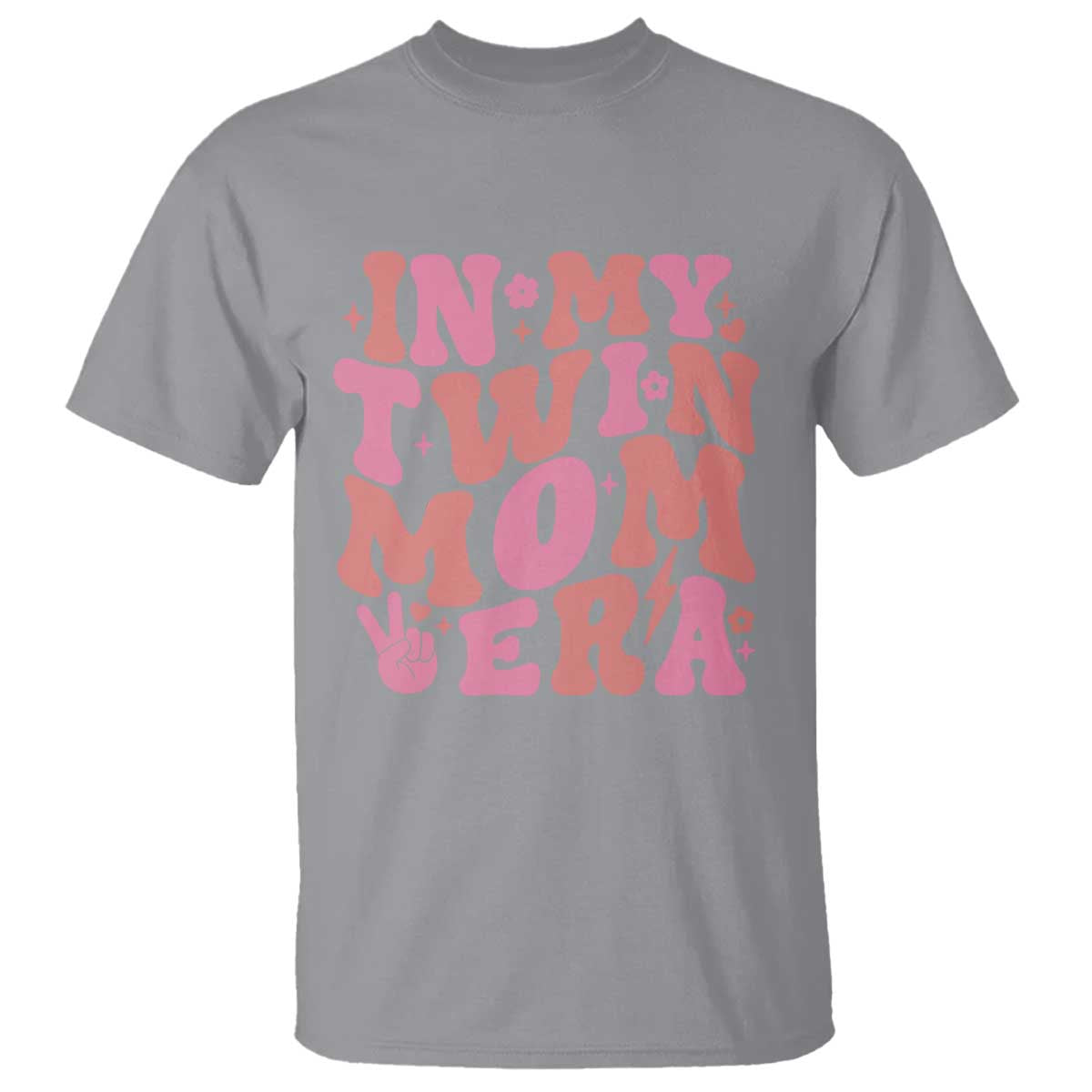 In My Twin Mom Era T Shirt Funny Mama Twin Pregnancy Announcement TS12 Sport Gray Print Your Wear