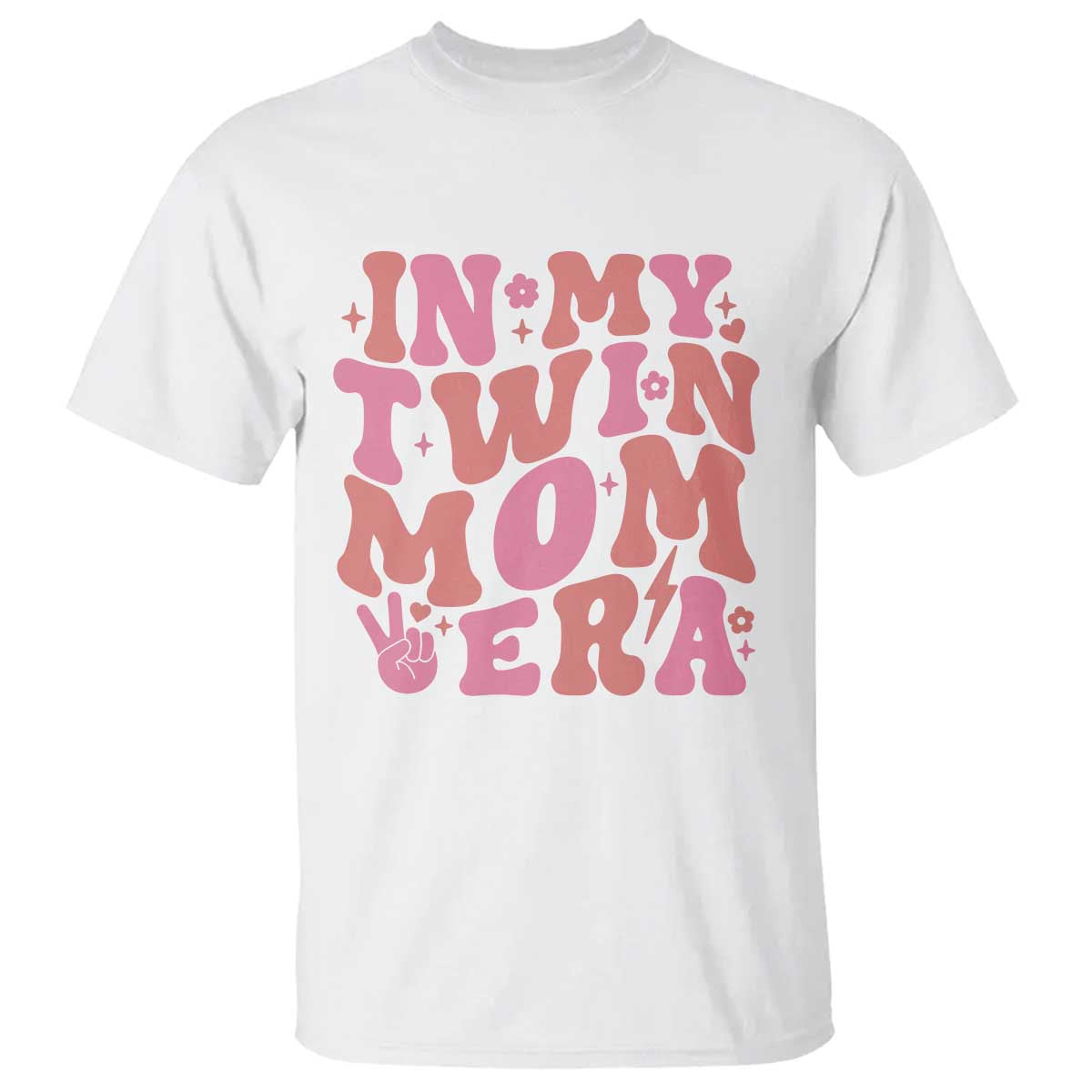 In My Twin Mom Era T Shirt Funny Mama Twin Pregnancy Announcement TS12 White Print Your Wear